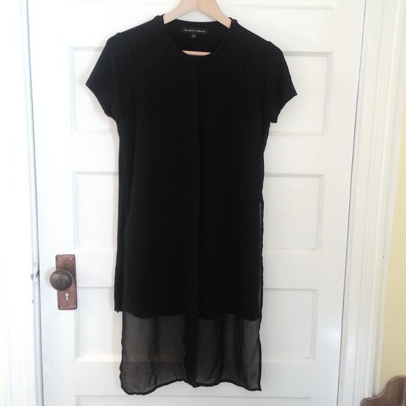 Willow & Thread black top tunic w/overlay - size S - Picture 1 of 7